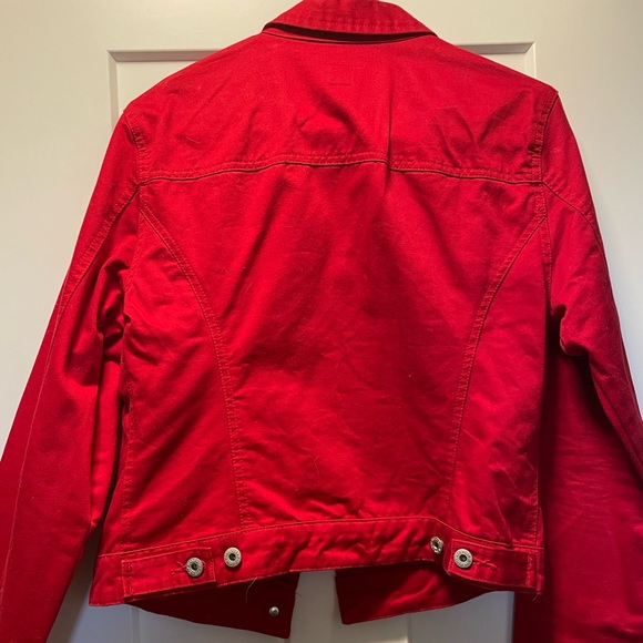 Red Denim Jacket, GAP - Picture 2 of 3